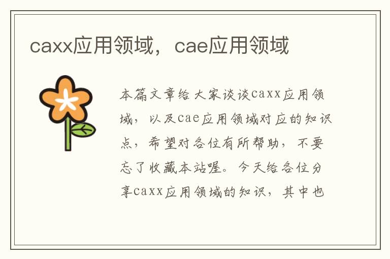 caxx应用领域，cae应用领域