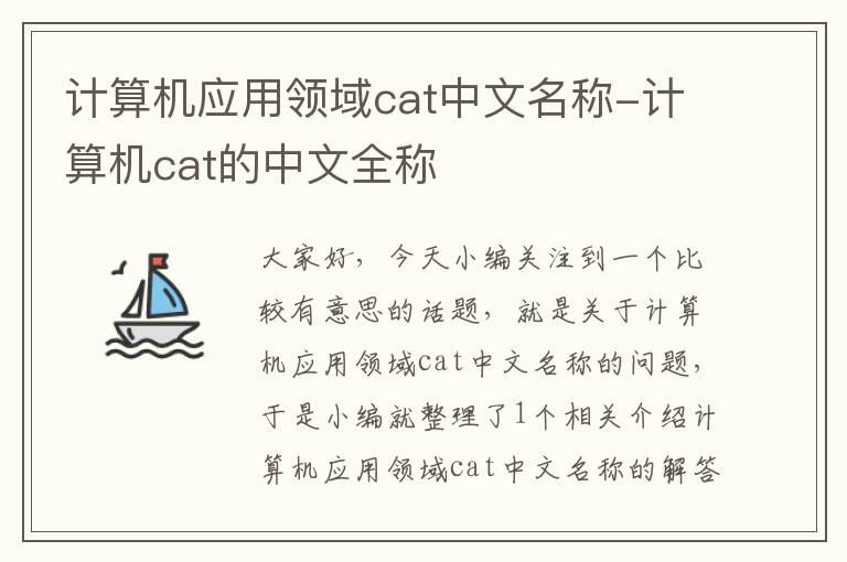 计算机应用领域cat中文名称-计算机cat的中文全称