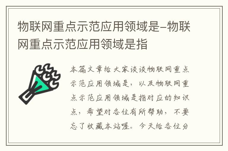 物联网重点示范应用领域是-物联网重点示范应用领域是指