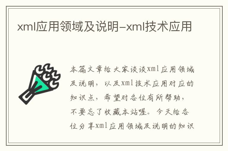 xml应用领域及说明-xml技术应用