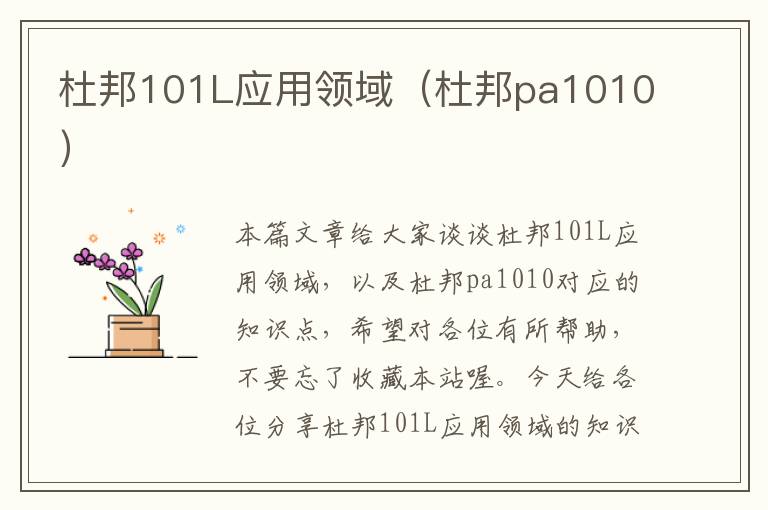 杜邦101L应用领域（杜邦pa1010）