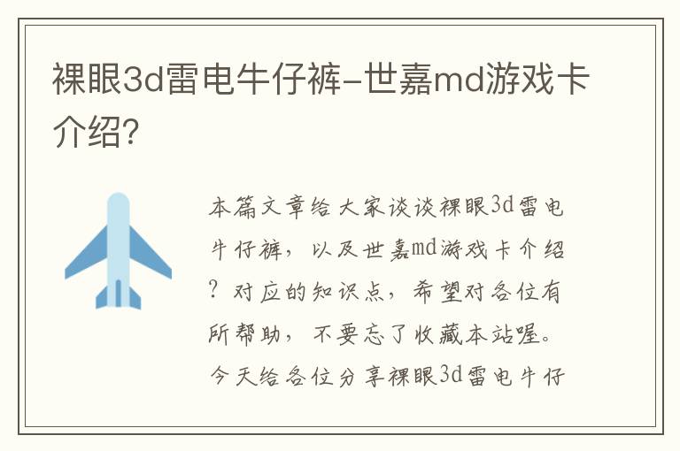 裸眼3d雷电牛仔裤-世嘉md游戏卡介绍？